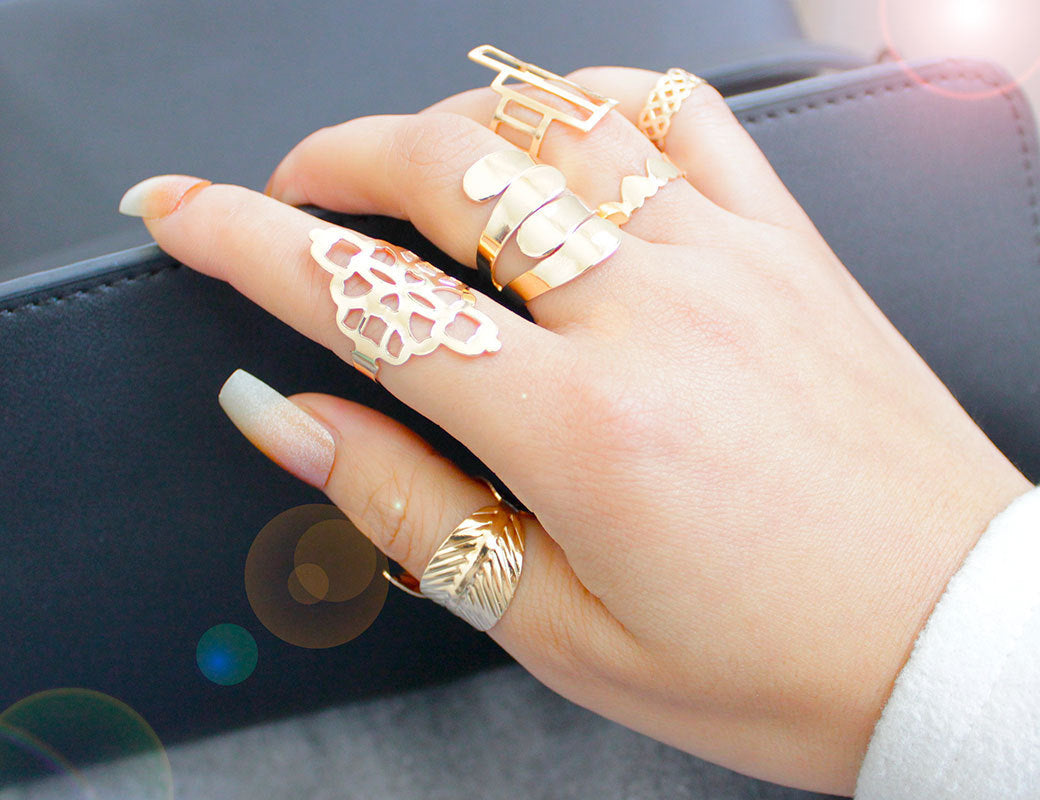 R065 European and American popular foreign trade explosions Six sets of rings Personality ring Factory direct sales