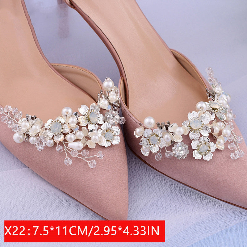 Chaussures de mariage à talons hauts pour femmes, accessoires de mode avec boucle, décoration de vêtements