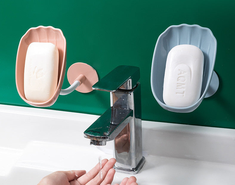 Perforation-free soap holder with creative drainage