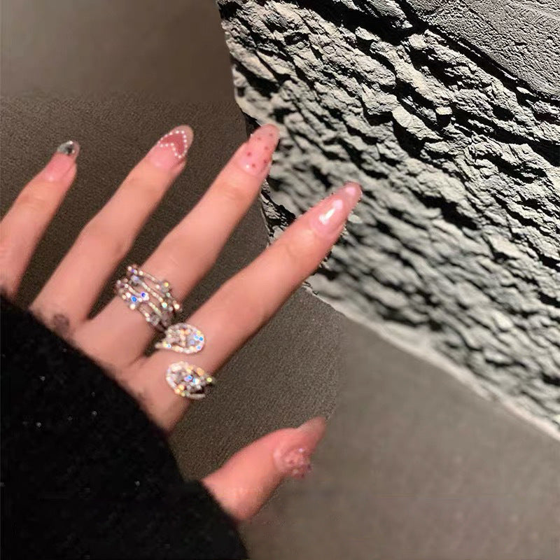 Cool Style Set Rings Diamond Light Luxury