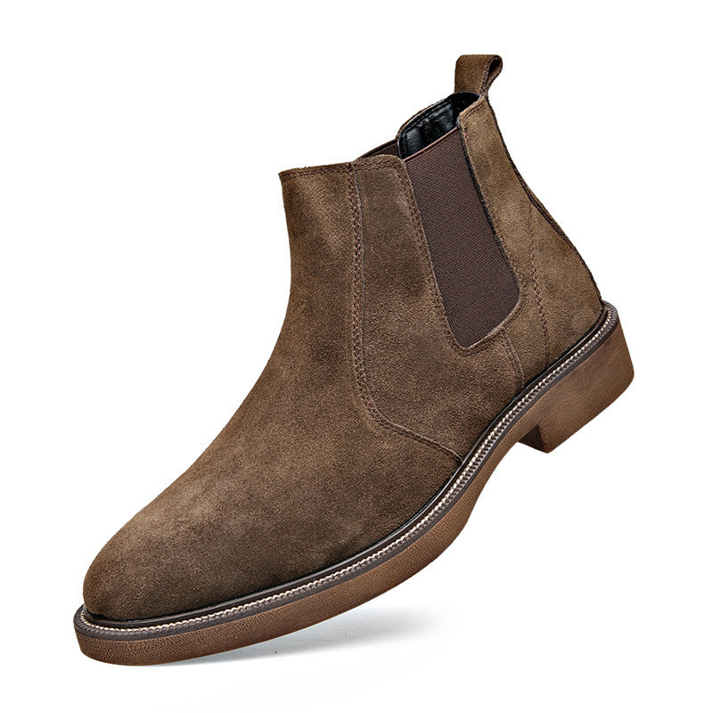 Bottines pointues en daim et polaire pour homme, nouvelle collection automne-hiver