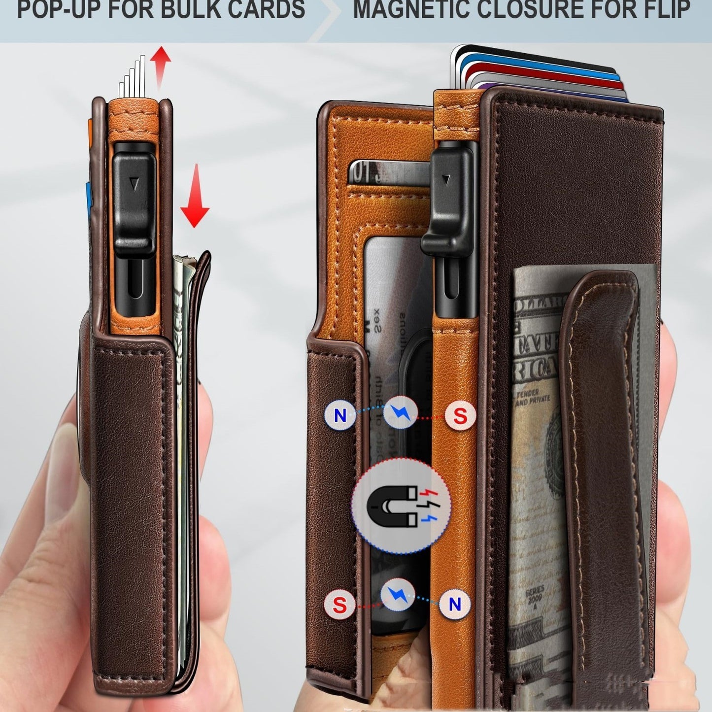 Portable And Versatile Large Capacity Aluminum Box Card Holder