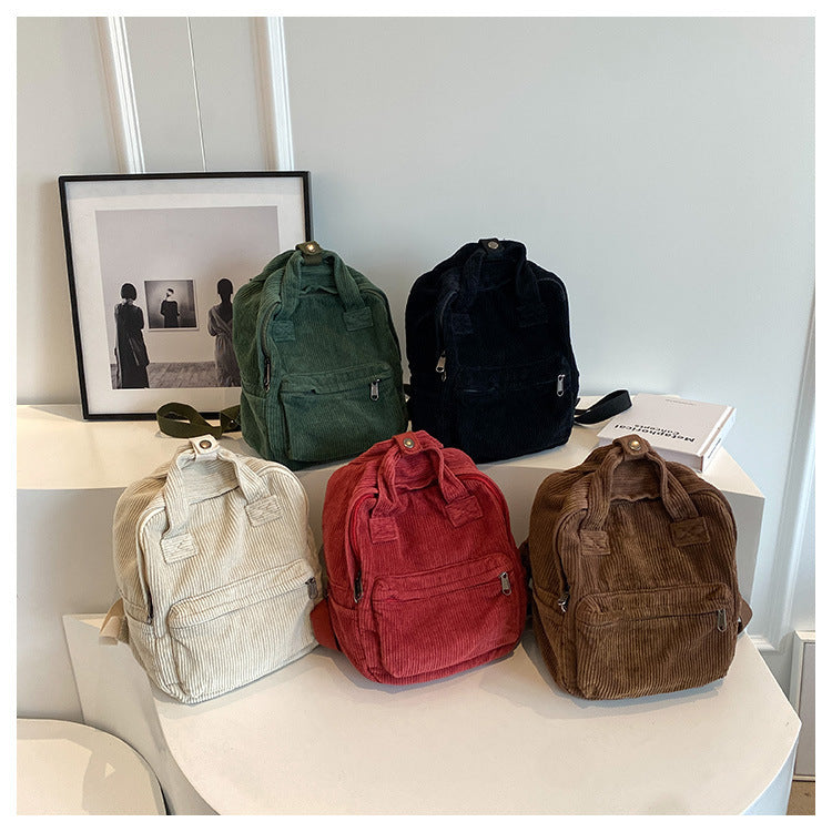Sac à dos en velours côtelé assorti au quotidien pour femme