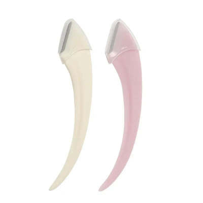 Couteau à sourcils avec peigne incurvé en forme de lune, petit accessoire de beauté