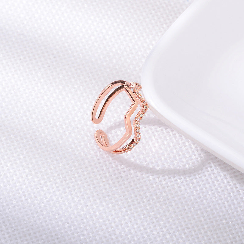 Personalized Double-layer Wave Ring For Women