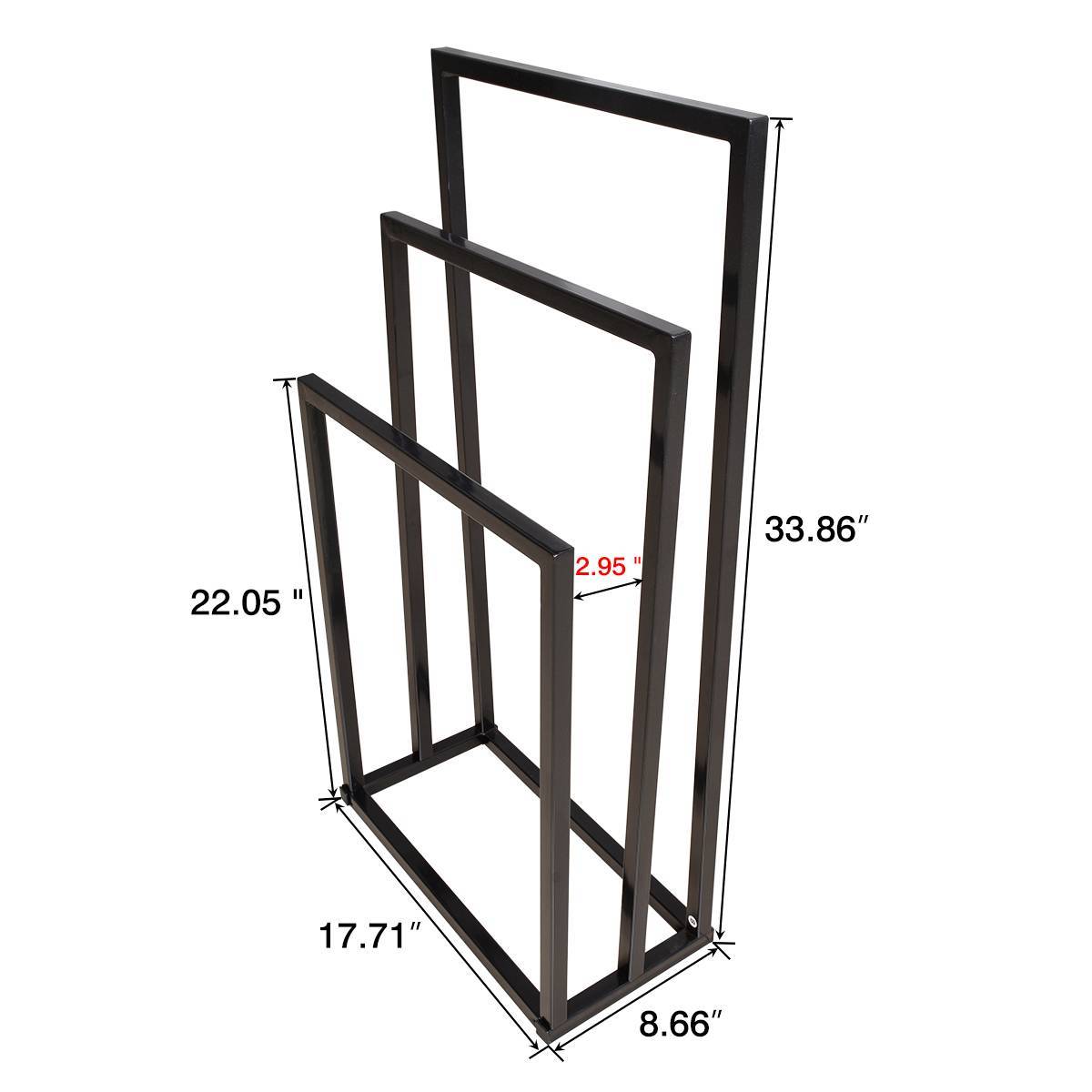 Metal 3-tier towel rack for bathroom storage