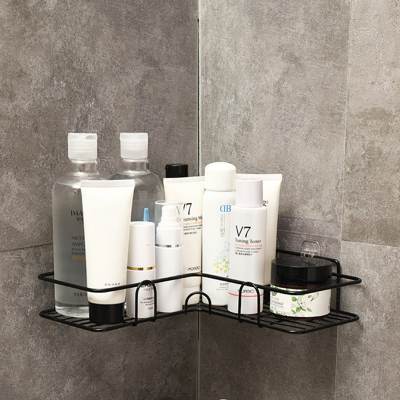 Bathroom corner shower shelf for storage