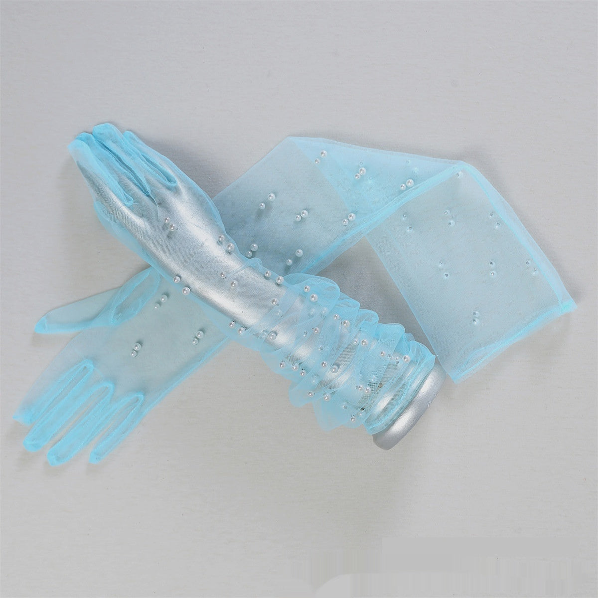 Summer Thin Bridal Pearl Mesh Gloves