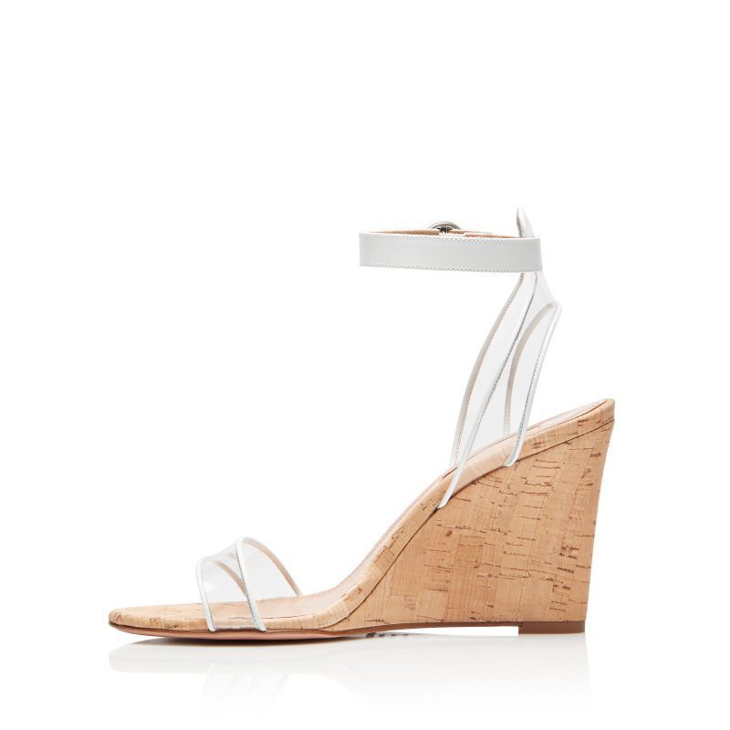 Sandales tendance en PVC à semelles compensées en bois pour femmes