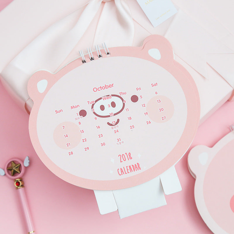 Lovely Happy Pig Desktop Calendar DIY Table Calendars Daily Schedule Planner