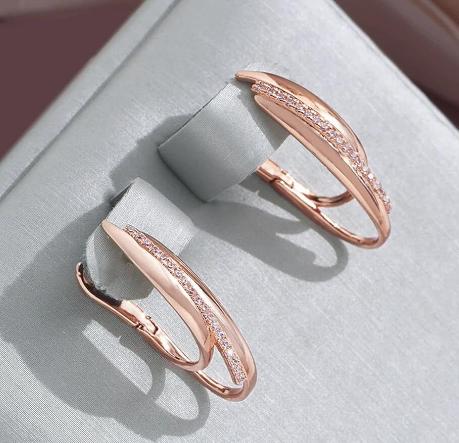 Boucles d'oreilles élégantes en zircon pour femmes, de haute qualité, de style européen et américain