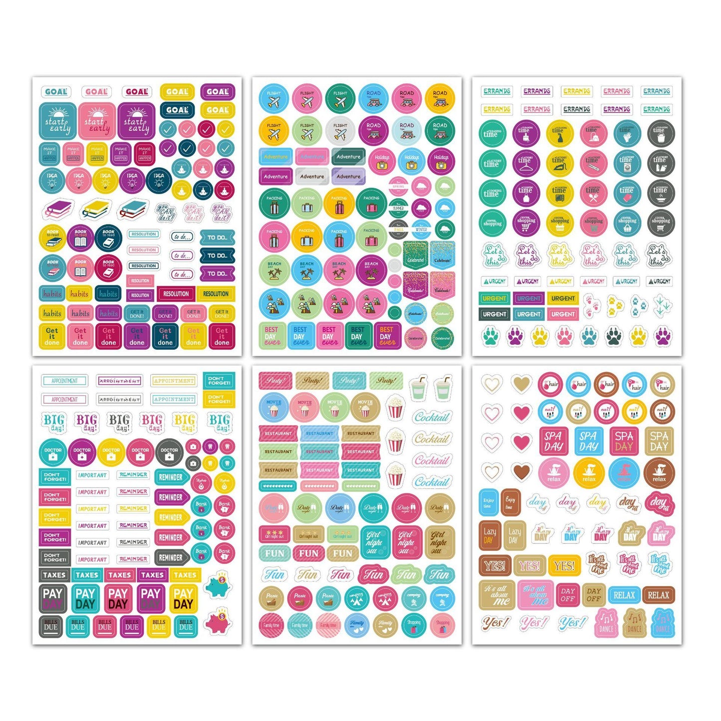 Planner Stickers Set Seasonal Monthly  Pack 12Sheets