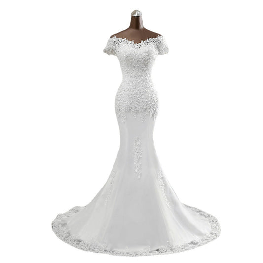 Tube Top Bridal Slim Wedding Dress Mermaid Lace Wedding Dress