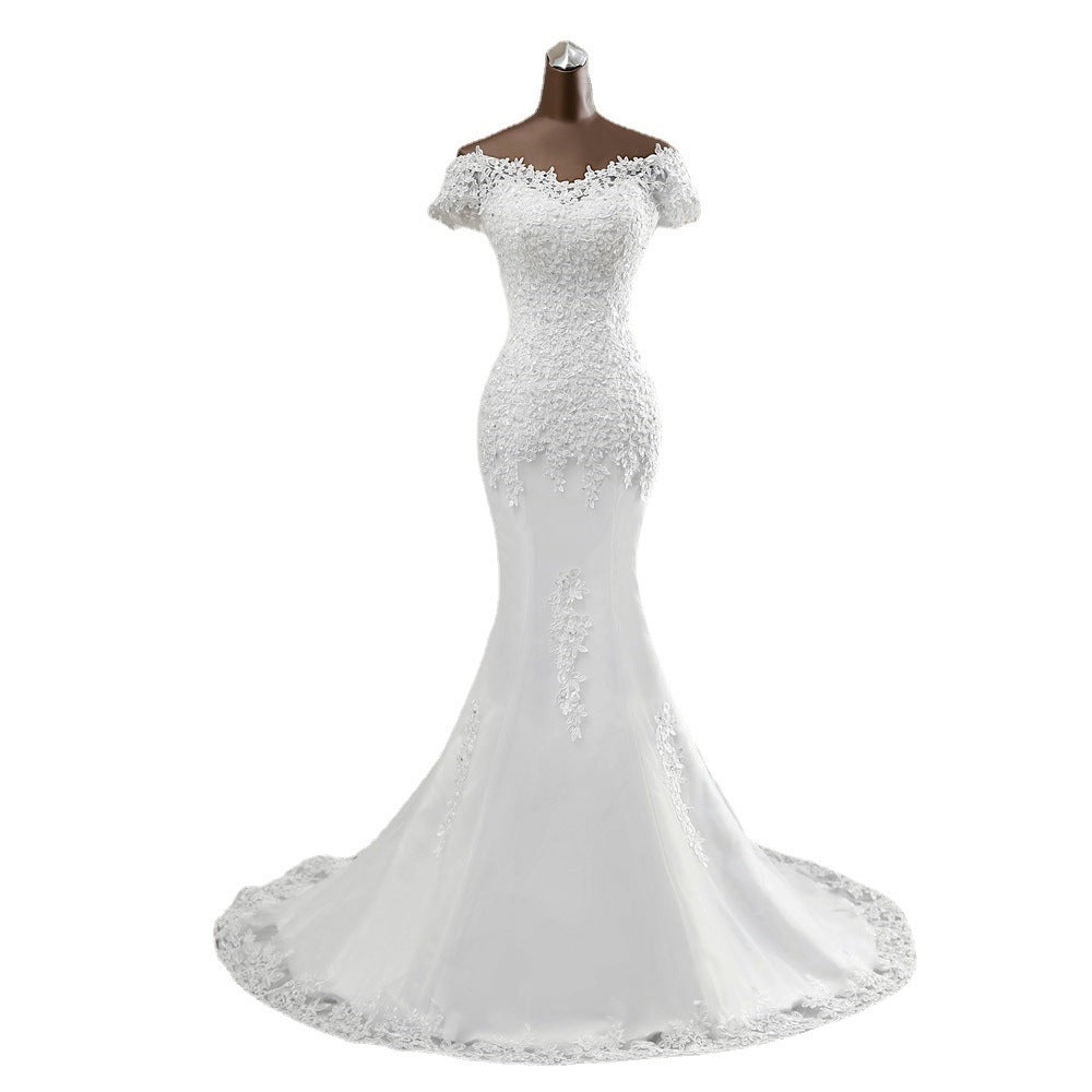 Tube Top Bridal Slim Wedding Dress Mermaid Lace Wedding Dress