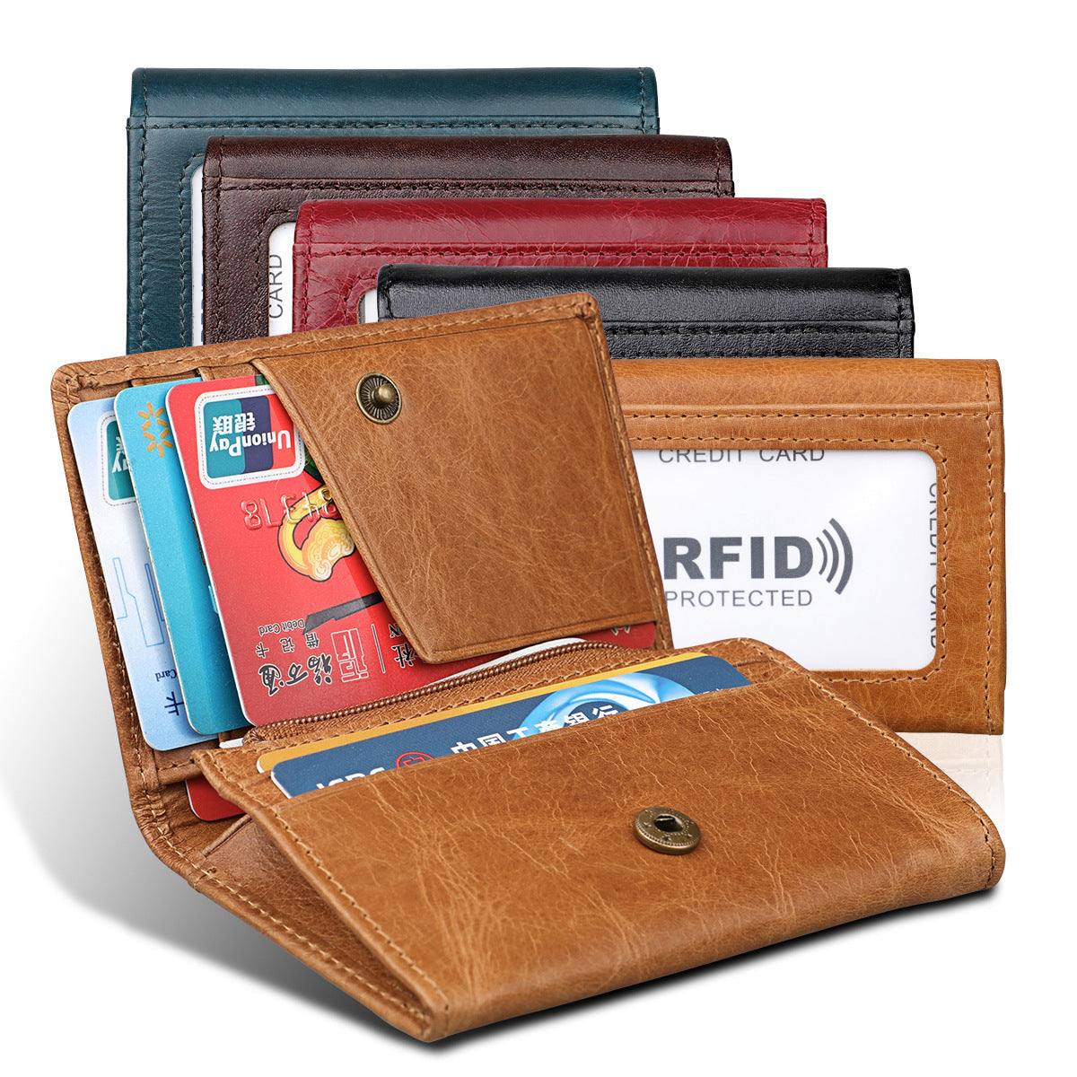 Porte-monnaie en cuir véritable pour homme