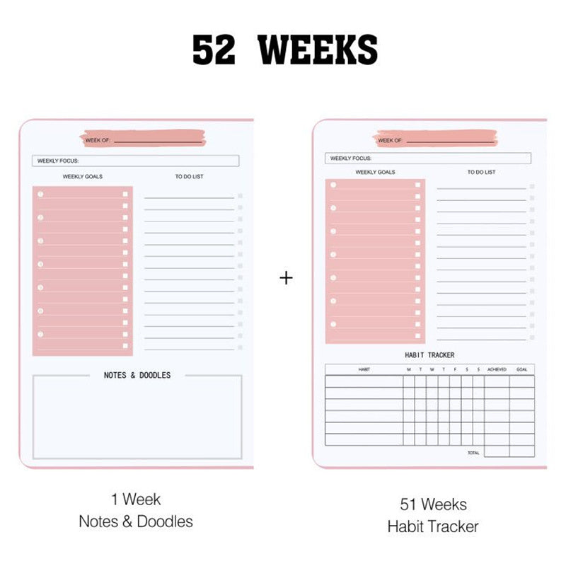Non Dated Daily Weekly Monthly Planner Agenda Notebook Diary