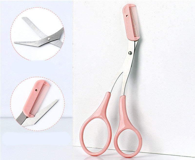 Couteau à sourcils avec peigne incurvé en forme de lune, petit accessoire de beauté
