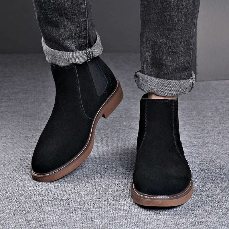 Bottines pointues en daim et polaire pour homme, nouvelle collection automne-hiver