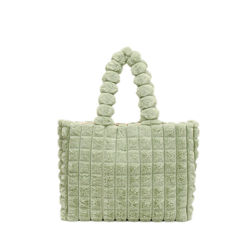 Sacs à main à carreaux, mode hiver, grande capacité, sac de shopping en peluche, style coréen, sacs fourre-tout de luxe personnalisés pour femmes