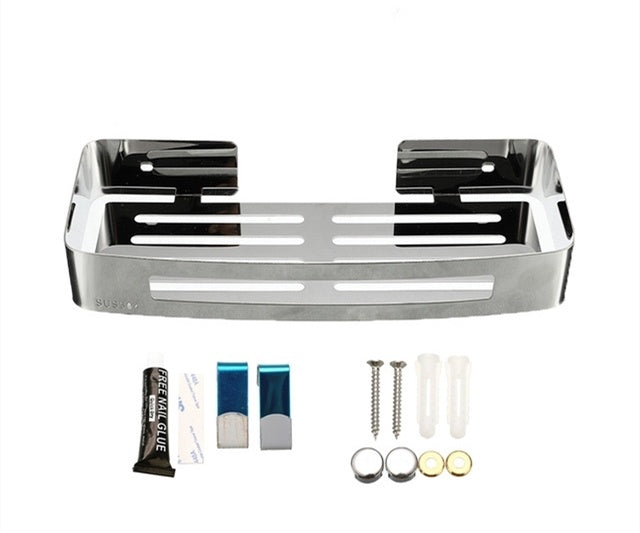Bathroom corner shelf for toilet accessories