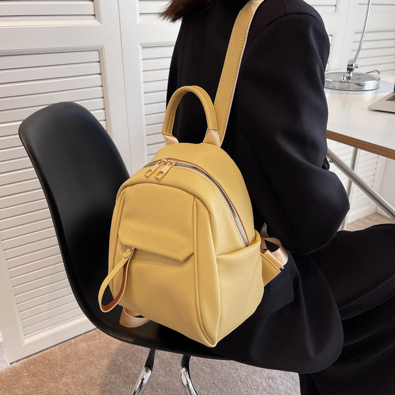 Sac à dos tendance en PU souple pour femme, petit, mignon, cartable pour étudiante