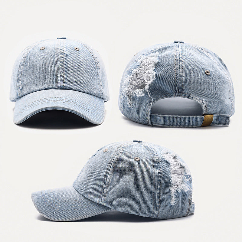 Casquettes de baseball coréennes en denim pour hommes et femmes