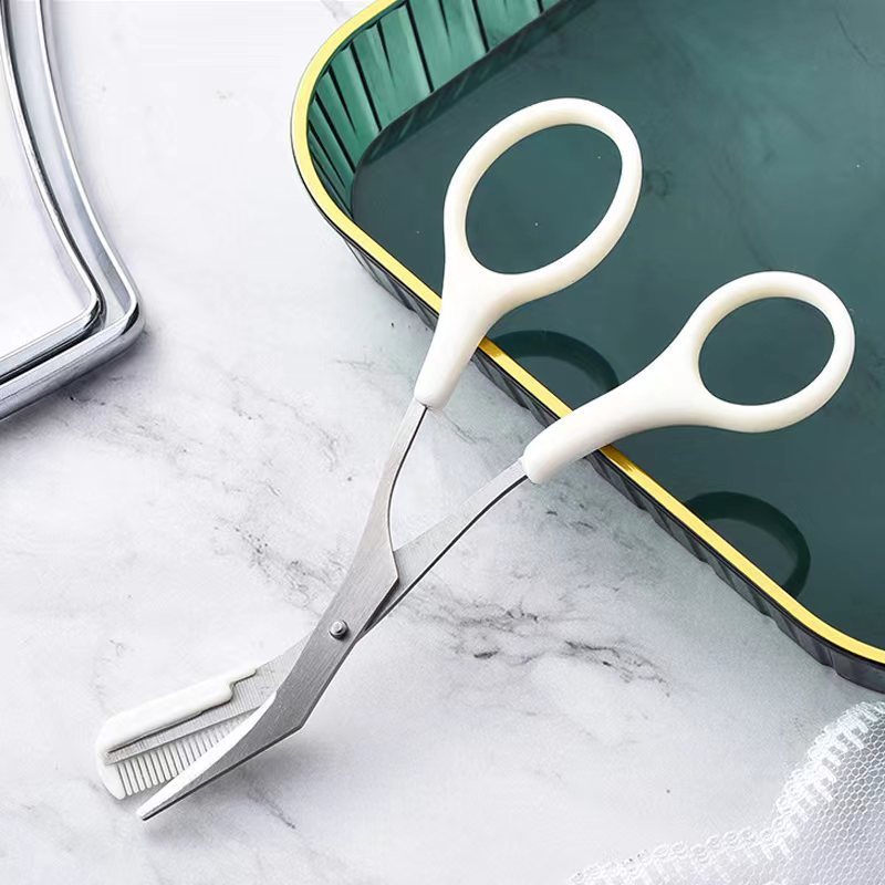 Couteau à sourcils avec peigne incurvé en forme de lune, petit accessoire de beauté