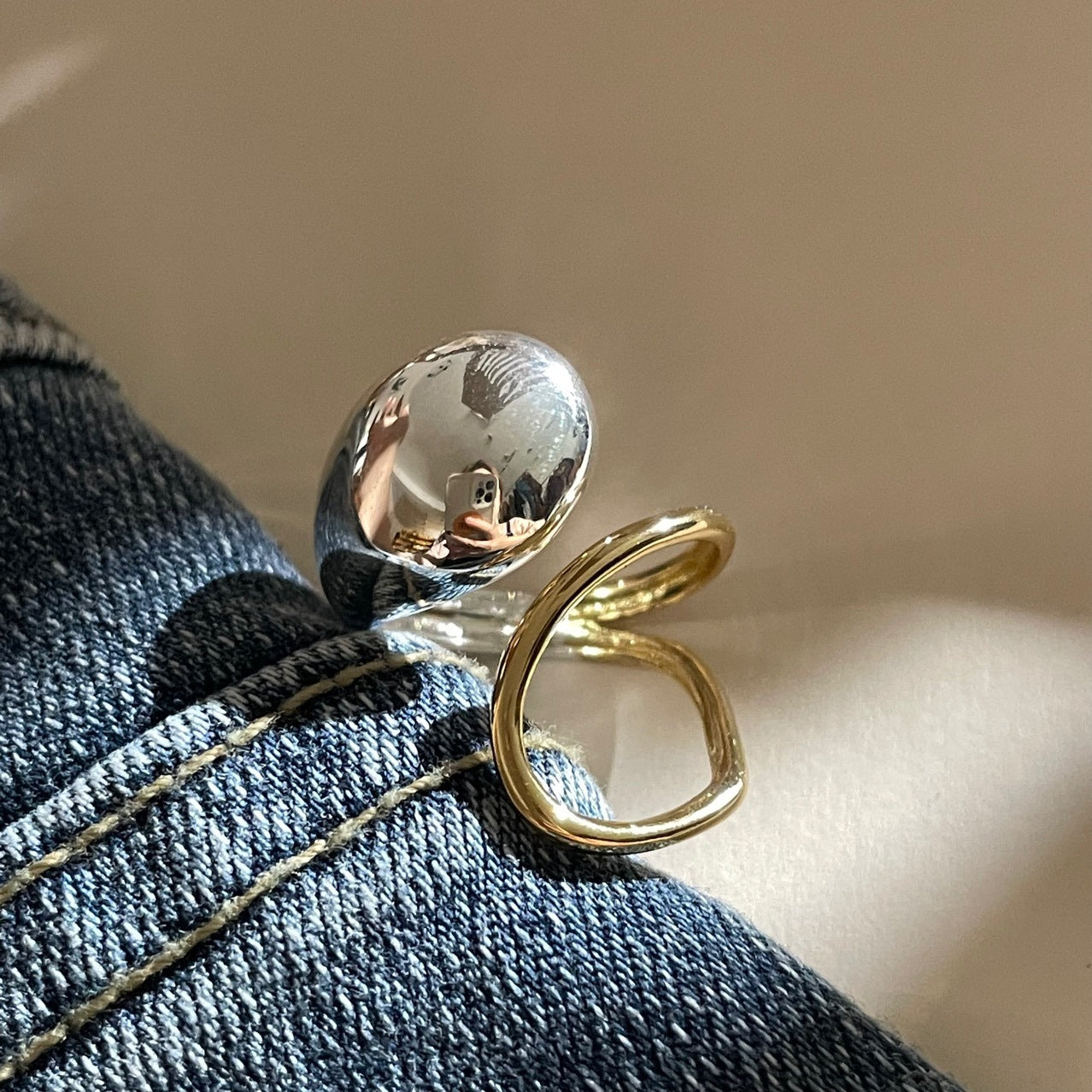 Exaggerated Personality Large And Small Ball Rings Fashionable And Irregular