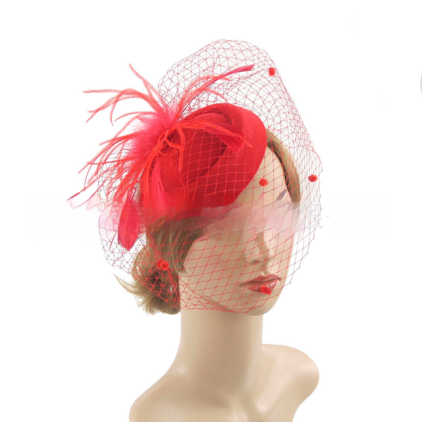Vintage Bridal Veil Headdress Veil Billycock
