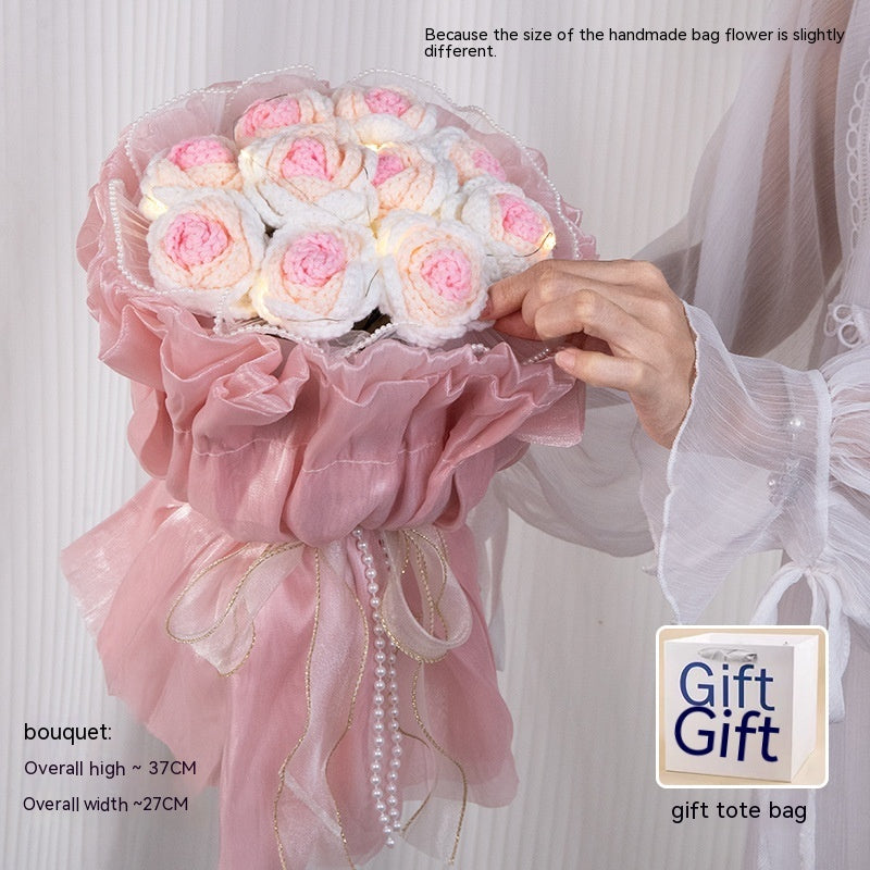 Wool Bouquet Hand Woven Rose