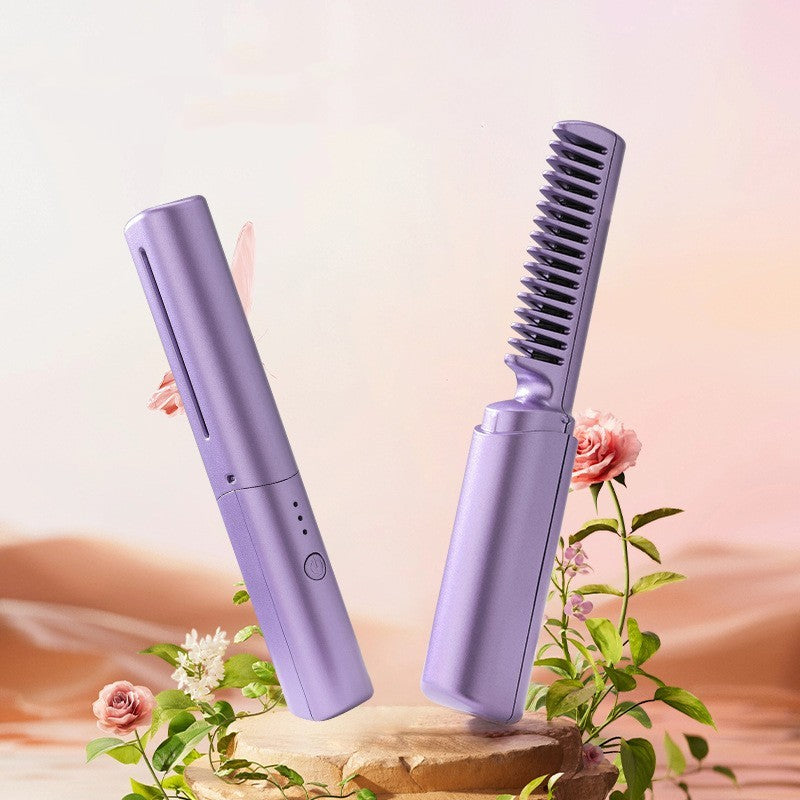 Lisseur professionnel sans fil, peigne à boucler, chauffage rapide, ions négatifs, brosse à lisser et boucler, outils de coiffure