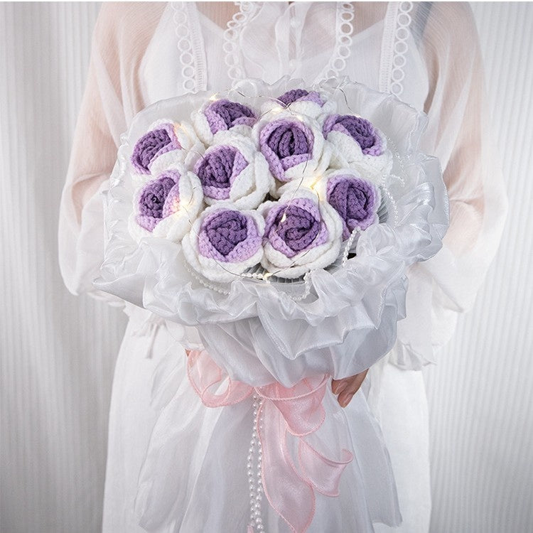 Wool Bouquet Hand Woven Rose
