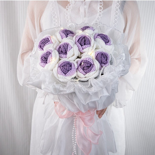 Wool Bouquet Hand Woven Rose