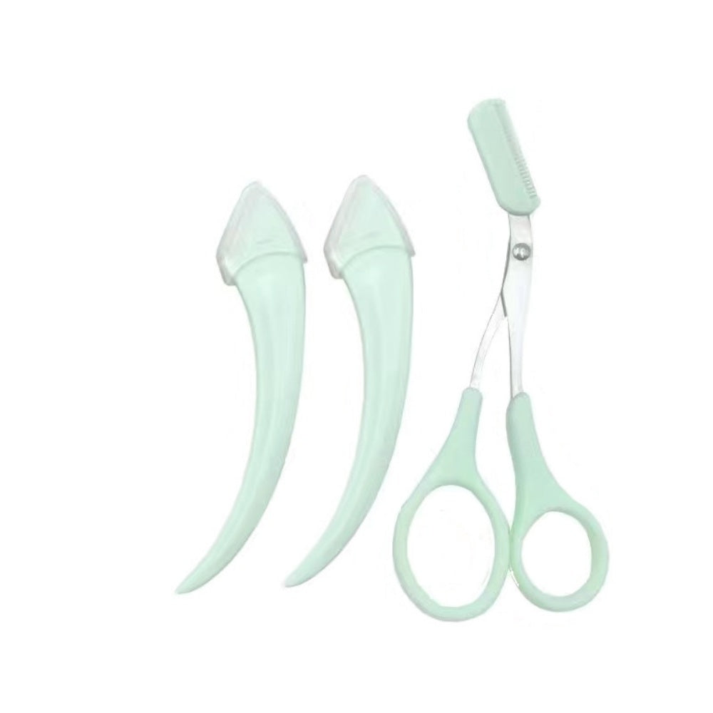 Couteau à sourcils avec peigne incurvé en forme de lune, petit accessoire de beauté