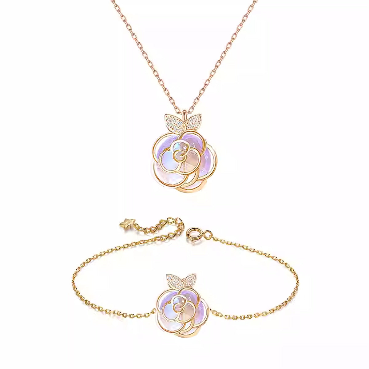 Camellia Advanced Design Sense Niche Gentle Flower Collarbone Necklace Bracelet
