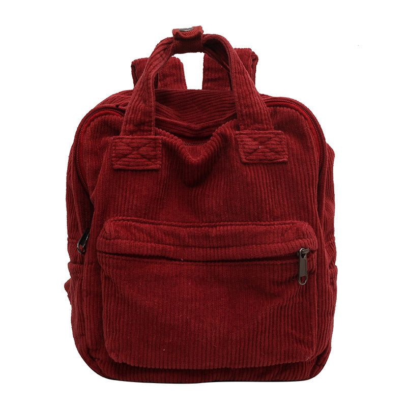 Sac à dos en velours côtelé assorti au quotidien pour femme