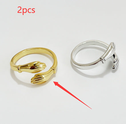 S925 Silver Personality Trend Designer Independent Design Finger Hug Rings
