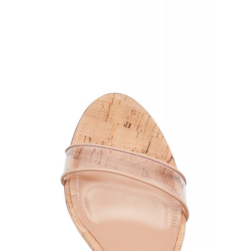 Sandales tendance en PVC à semelles compensées en bois pour femmes