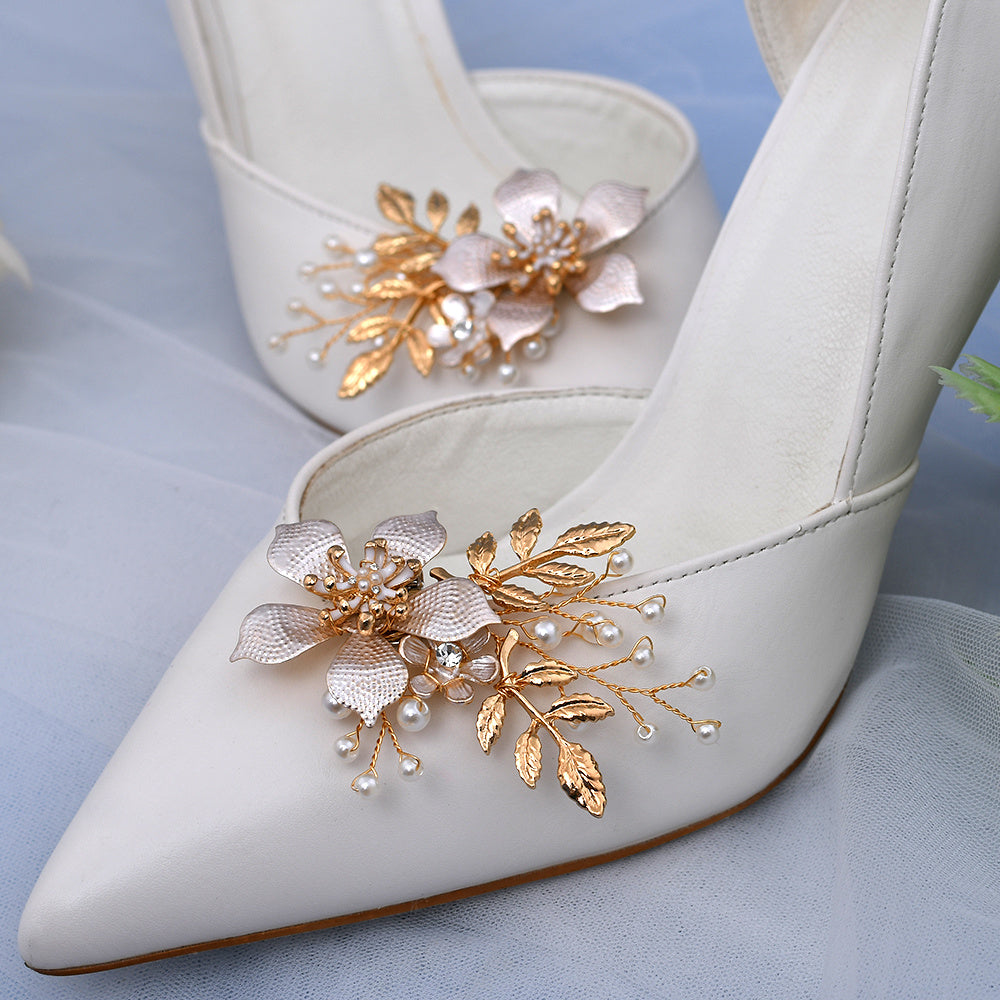 Chaussures de mariage à talons hauts pour femmes, accessoires de mode avec boucle, décoration de vêtements