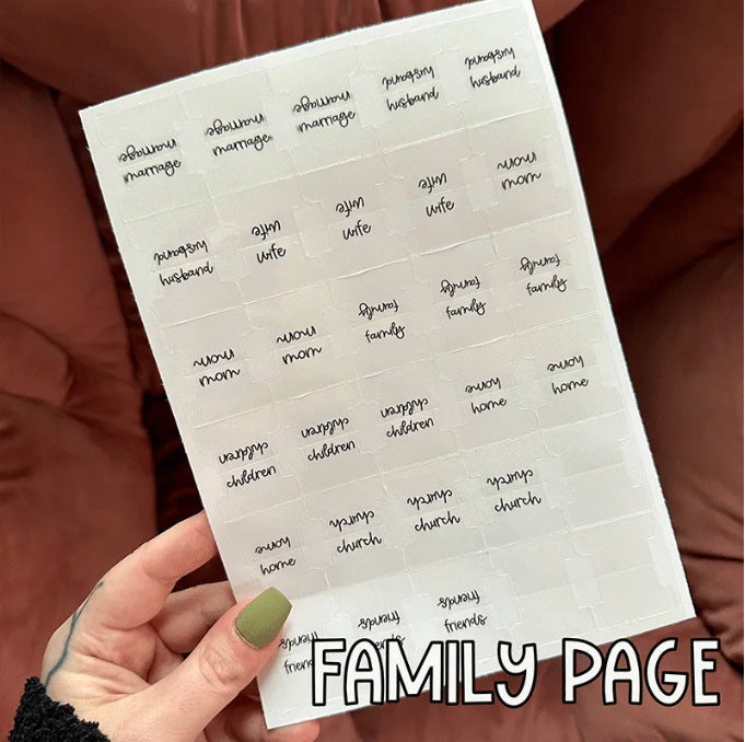 Cross Design Bible Index Label Sticker