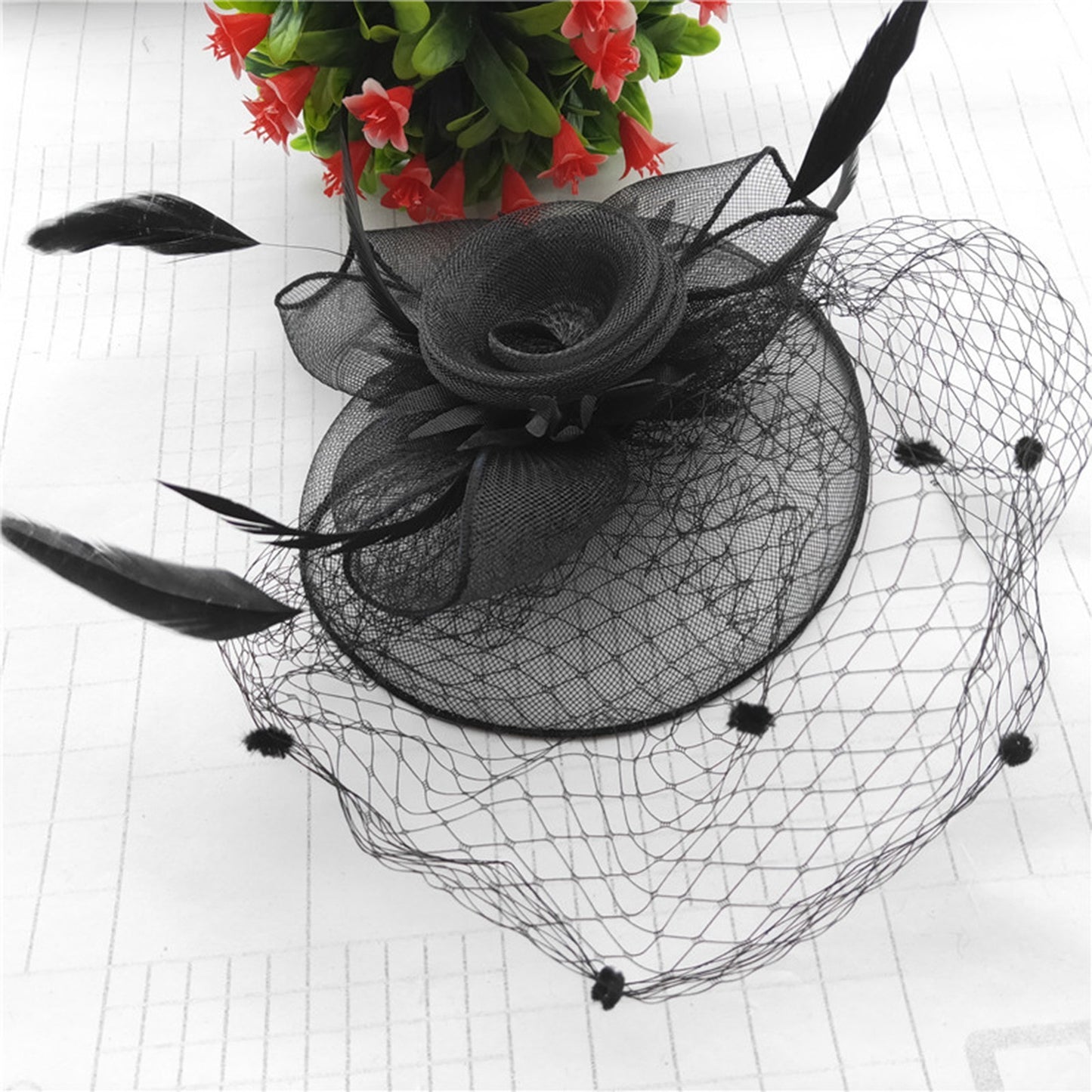 Vintage Feather Mesh Bridal Hair Accessories