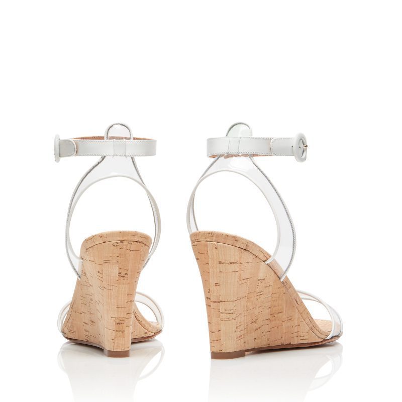 Sandales tendance en PVC à semelles compensées en bois pour femmes