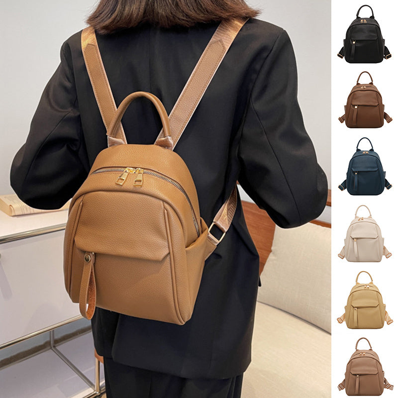 Sac à dos tendance en PU souple pour femme, petit, mignon, cartable pour étudiante