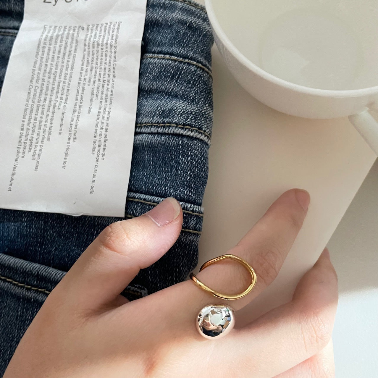 Exaggerated Personality Large And Small Ball Rings Fashionable And Irregular