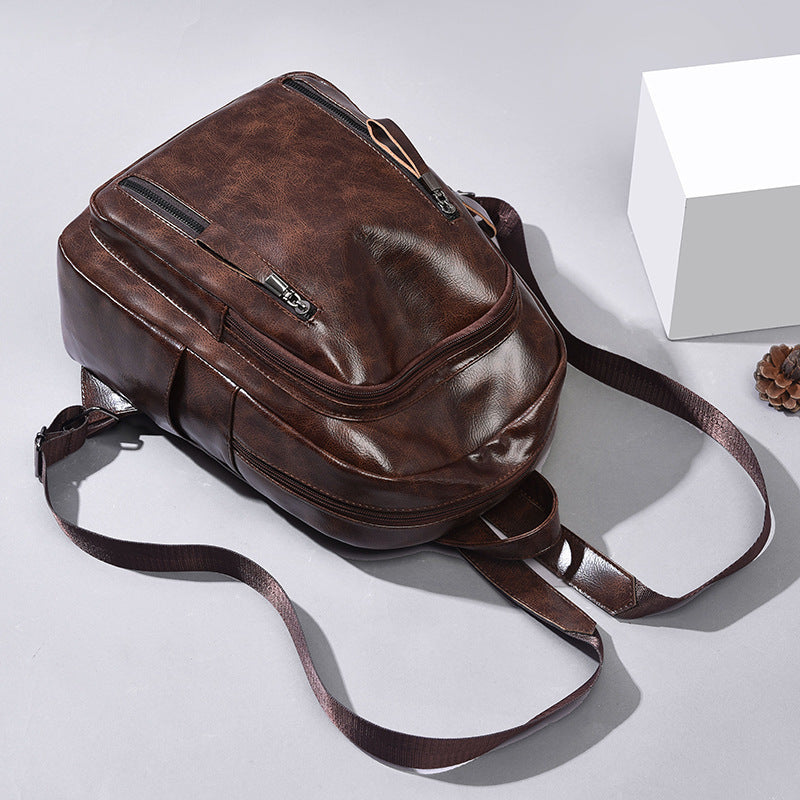 Soft Leather Fashion Ladies Backpack College Style
