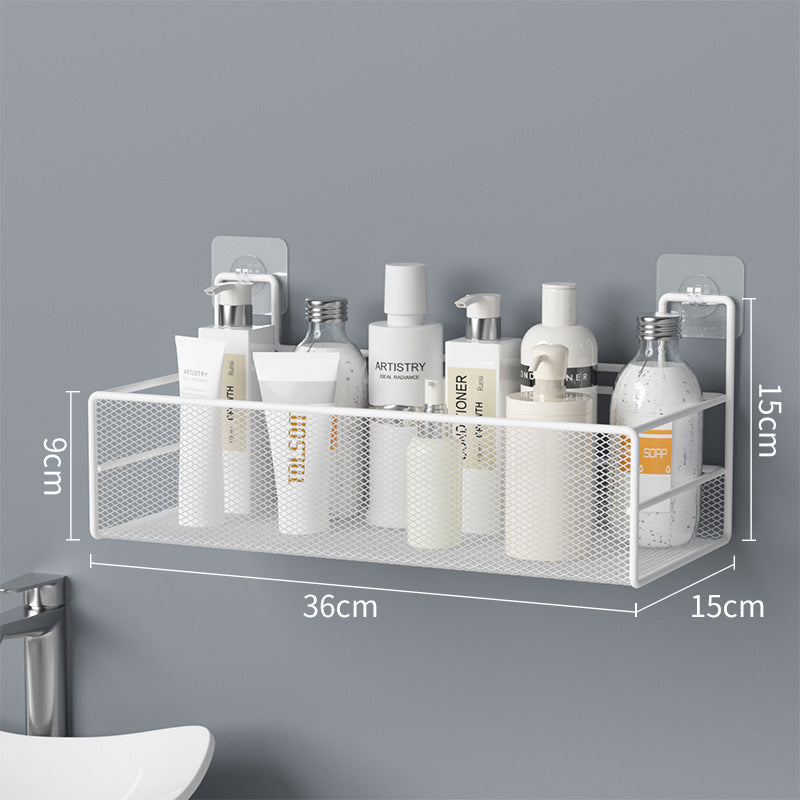 Wall-mounted bathroom shelf for storage