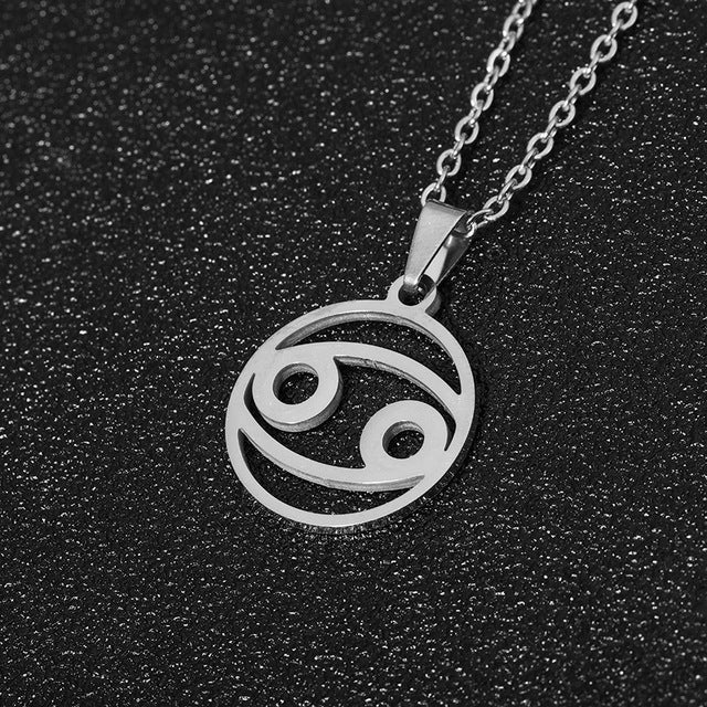 Collier en acier inoxydable plaqué sous vide avec 12 constellations