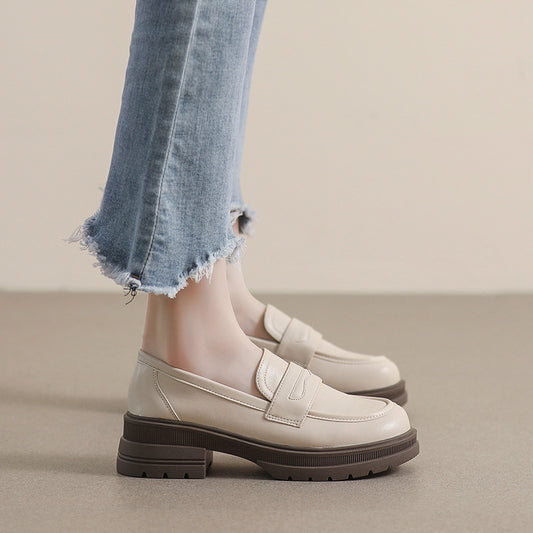 Vintage Leather Round Head Height Increased By Shoes