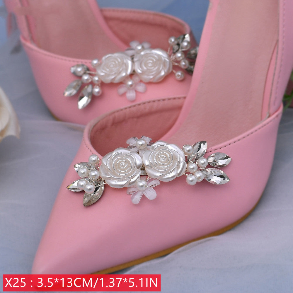 Chaussures de mariage à talons hauts pour femmes, accessoires de mode avec boucle, décoration de vêtements