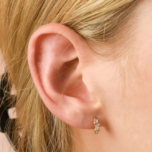 Sterling Silver Needle Korean Simple And Irregular Zircon Earrings